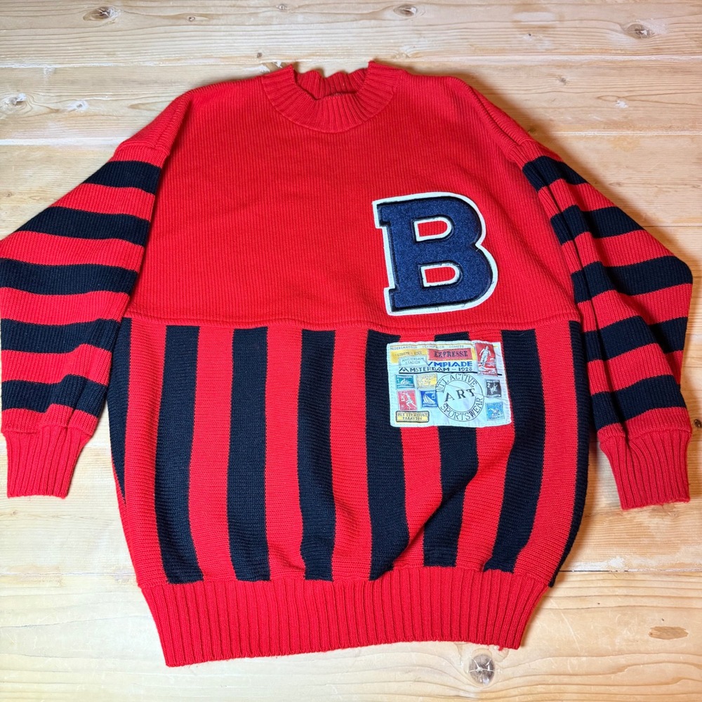 Vintage Olympics Netherlands Amsterdam 1928 Knit Sweater Adult Large USA Made